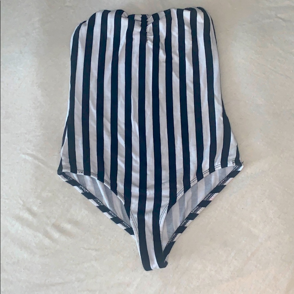 Strapless B&W Bodysuit